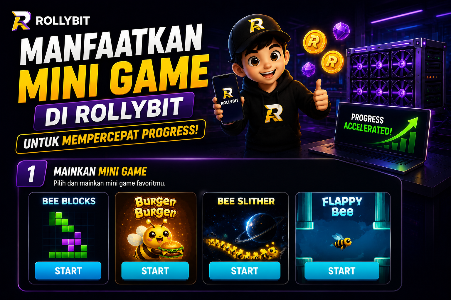 Manfaatkan Mini Game di Rollybit untuk Mempercepat Progress